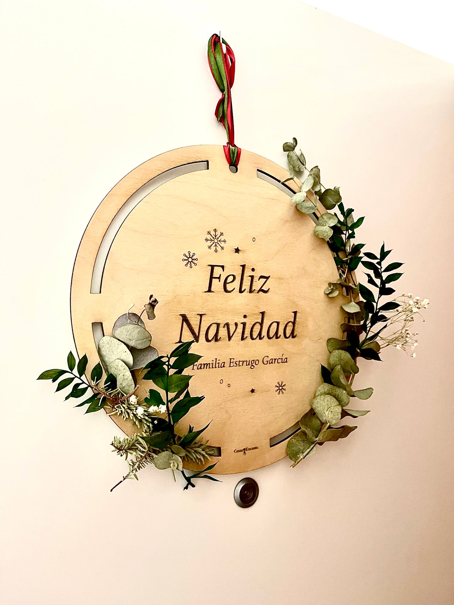 Corona de Navidad Personalizada para Puerta - Diseño Artesanal y Exclusivo